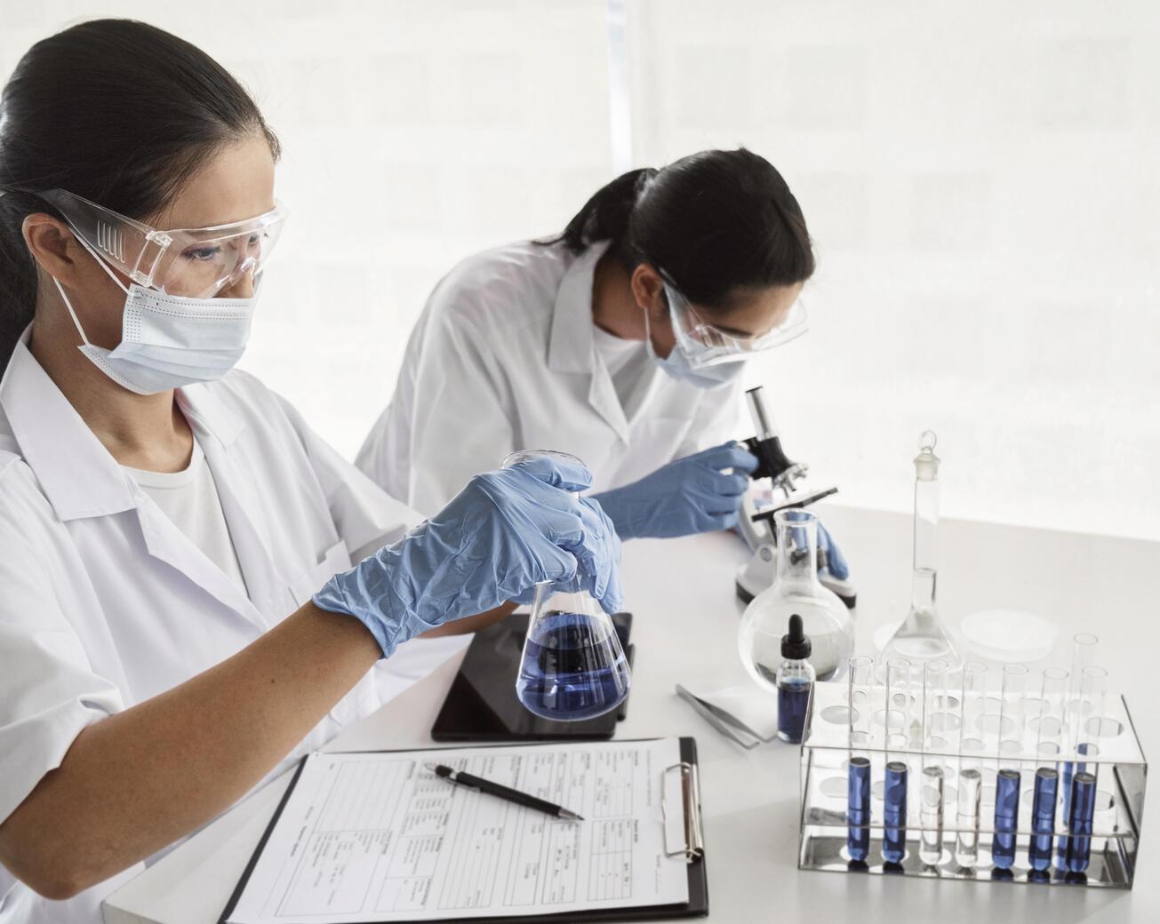 Researchers working together