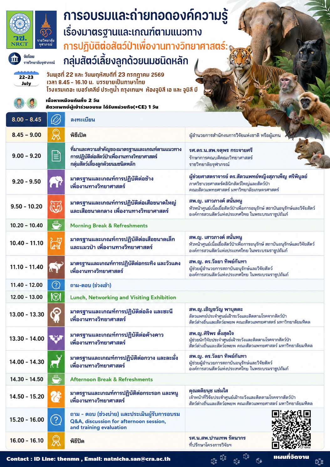 Training on Standards and Guidelines for  the Use of Wildlife in Scientific Research: Major Mammalian Species